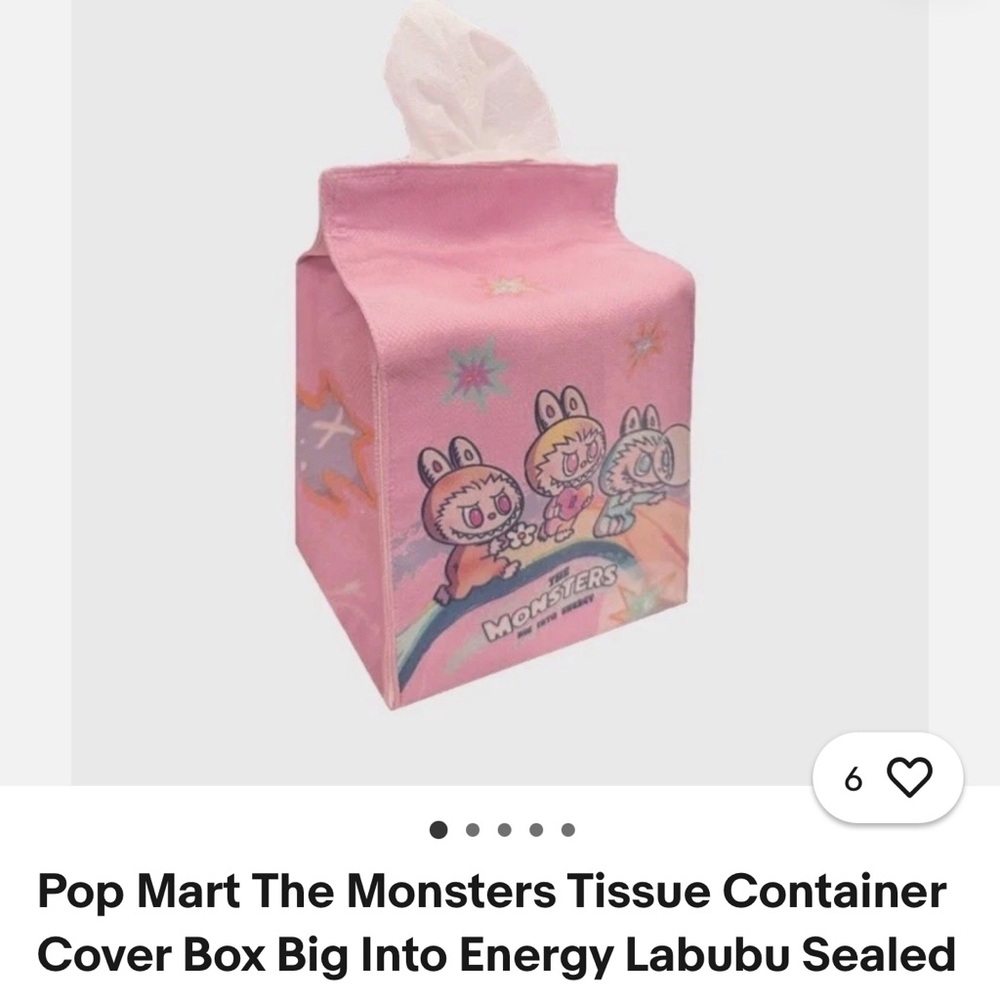 Pop Mart Pink Tissue Container Cover Box